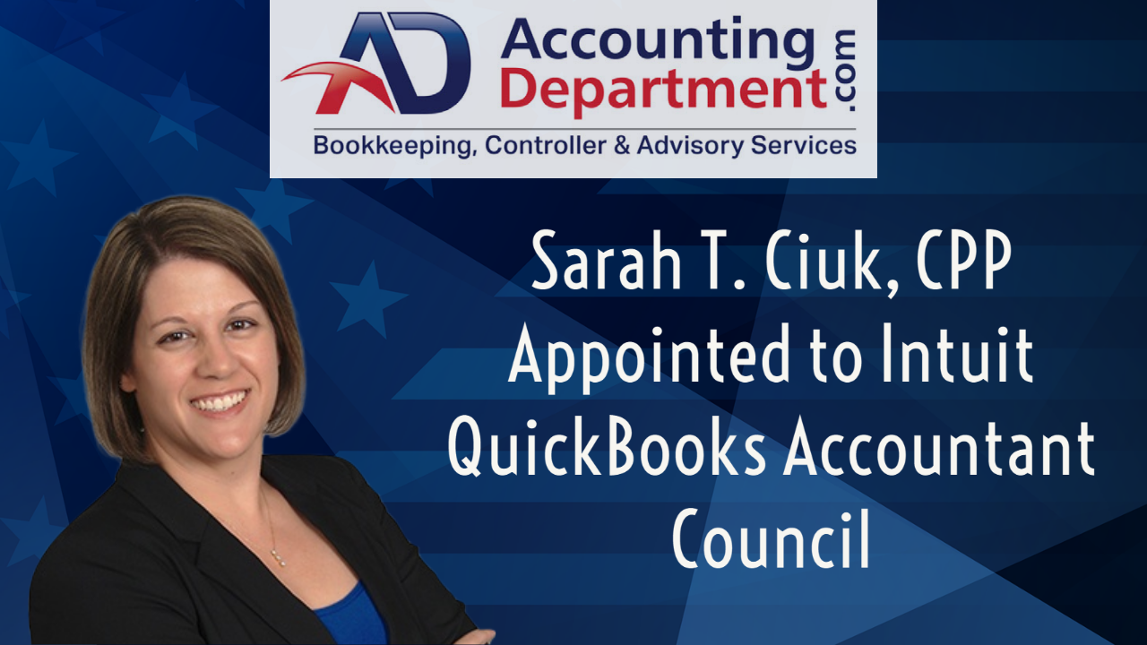Sarah T. Ciuk, CPP Appointed to Intuit QuickBooks Accountant Council